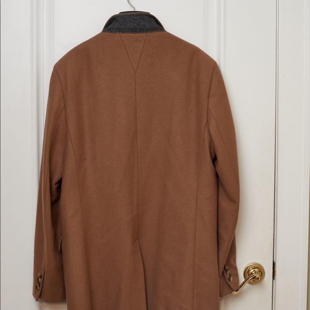 Mens Full Circle camel wool topcoat